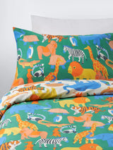 John Lewis John Lewis Kids' Animal Park Multi Duvet Cover and Pillowcase Set, Single- Buy online at McGrocer