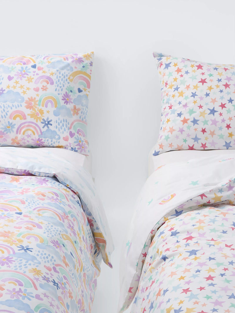 John Lewis kids rainbow star duvet set single (British brand)