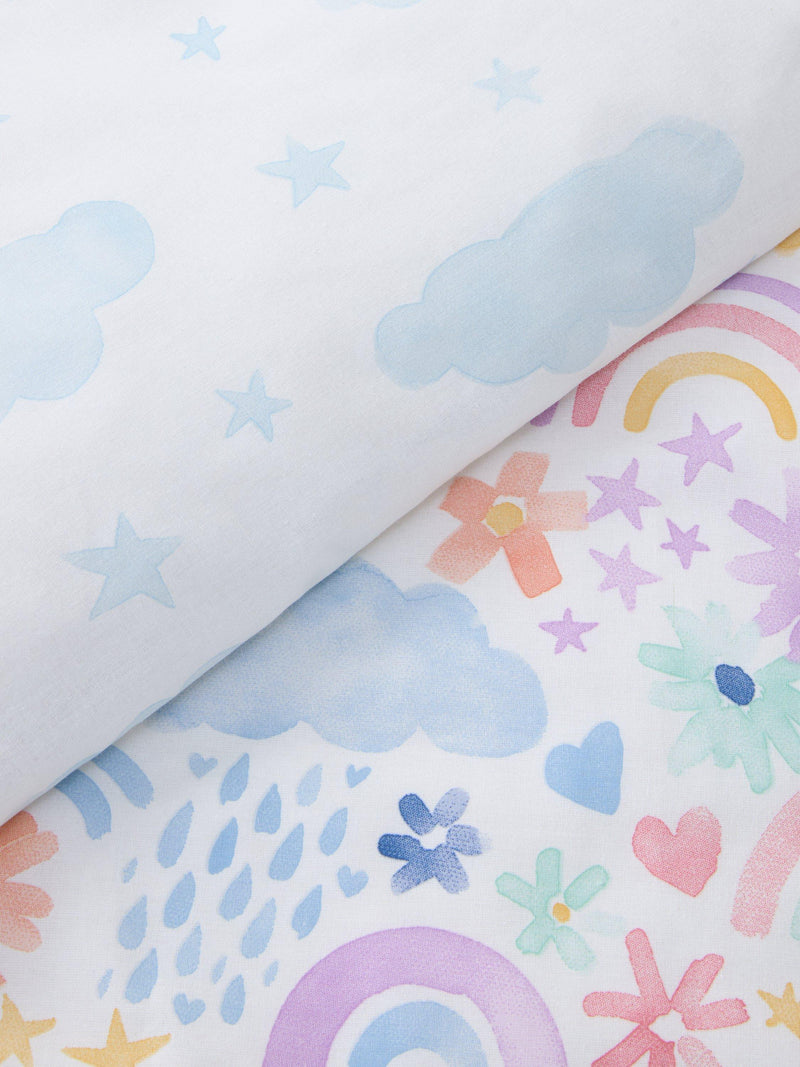 John Lewis kids rainbow star duvet set single (British brand)
