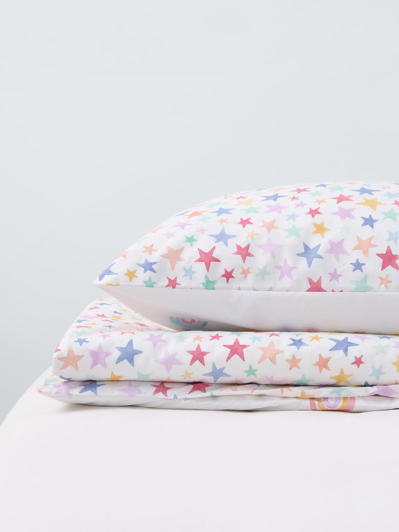 John Lewis kids rainbow star duvet set single (British brand)