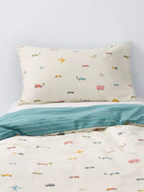 John Lewis John Lewis Transport Reversible Single Duvet Cover and Pillowcase Set, Multi- Buy online at McGrocer