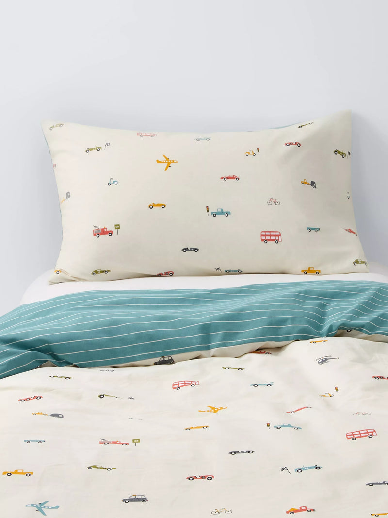 John Lewis Transport reversible duvet cover set, single size (British brand)