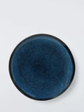 John Lewis reactive glaze blue stoneware dinner plate 27.4cm (British brand)
