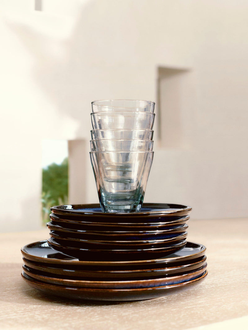 John Lewis reactive glaze blue stoneware dinner plate 27.4cm (British brand)