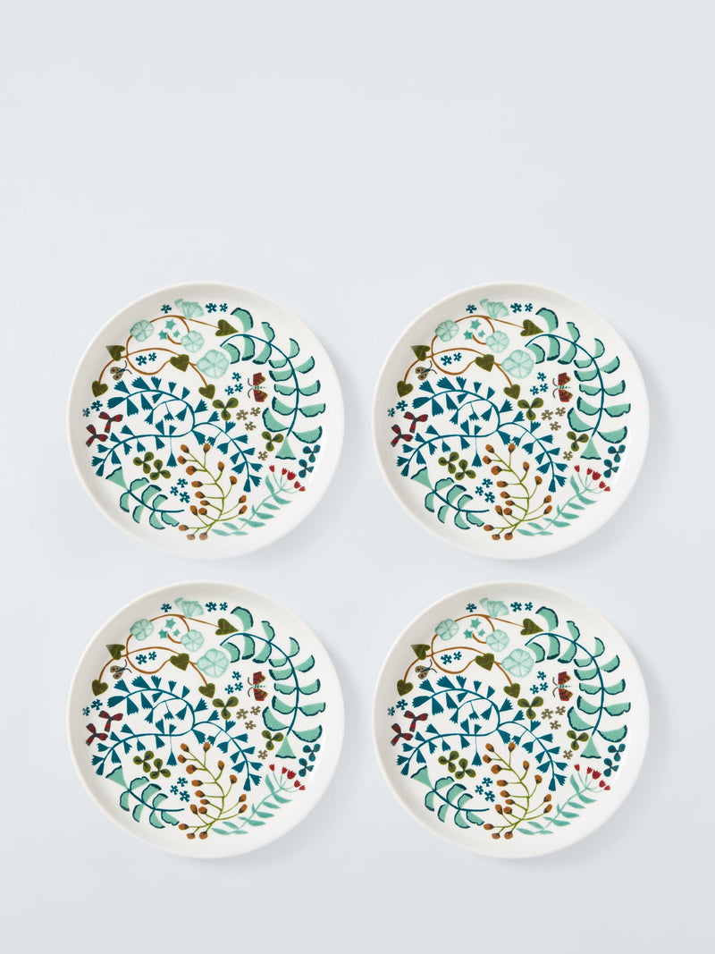 John Lewis floral cake plate 16.7cm set of 4, UK version
