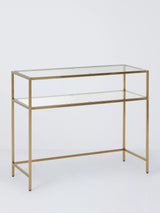 John Lewis John Lewis Langham Rectangular Glass Console Table, Brass- Buy online at McGrocer