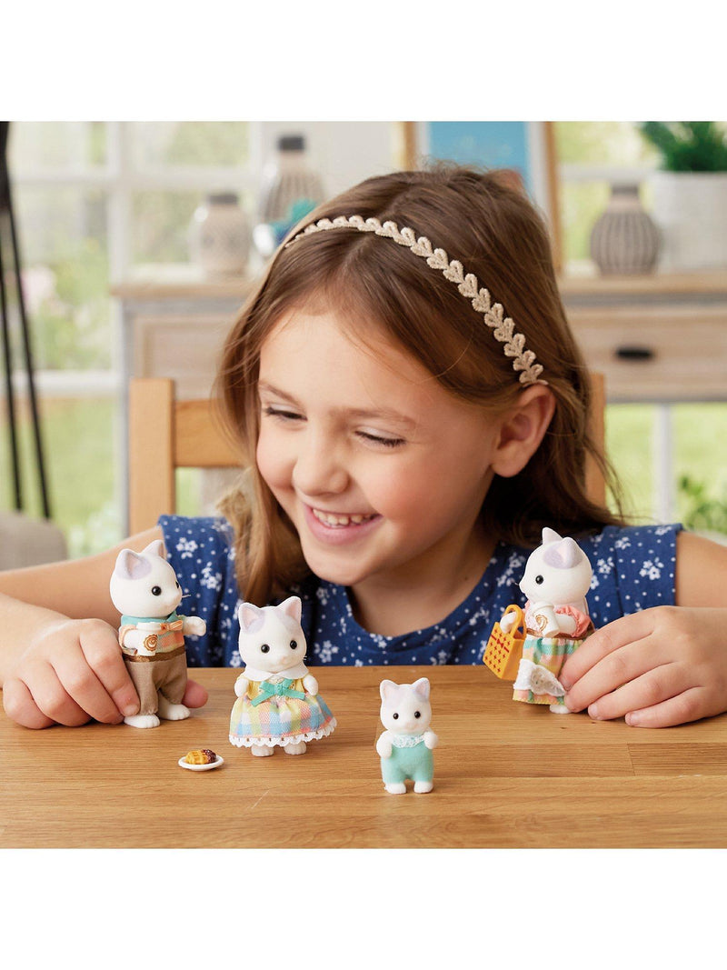 Sylvanian Families Latte Cat Family doll set, UK version