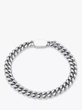 Orelia & Joe Chunky Flat Curb & Solid Clasp Bracelet, Silver