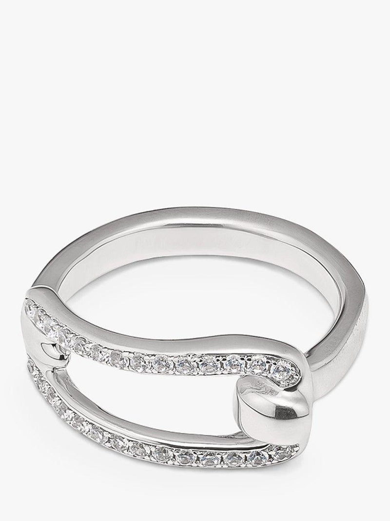 UNOde50 topaz cocktail ring with silver plating, imported from the UK