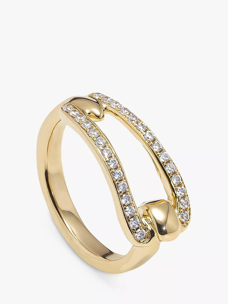UNOde50 topaz cocktail ring with silver plating, imported from the UK
