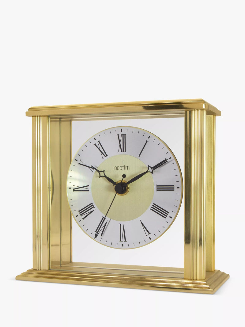 Acctim Roman numeral mantel clock brass effect, UK version