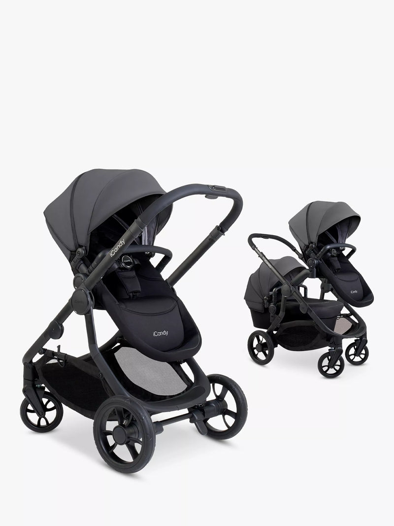 iCandy pushchair and carrycot complete bundle Fossil Black, UK version