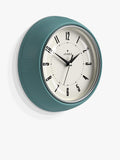 Jones Clocks small vintage-inspired analogue wall clock with retro dial, 24.5cm, UK version