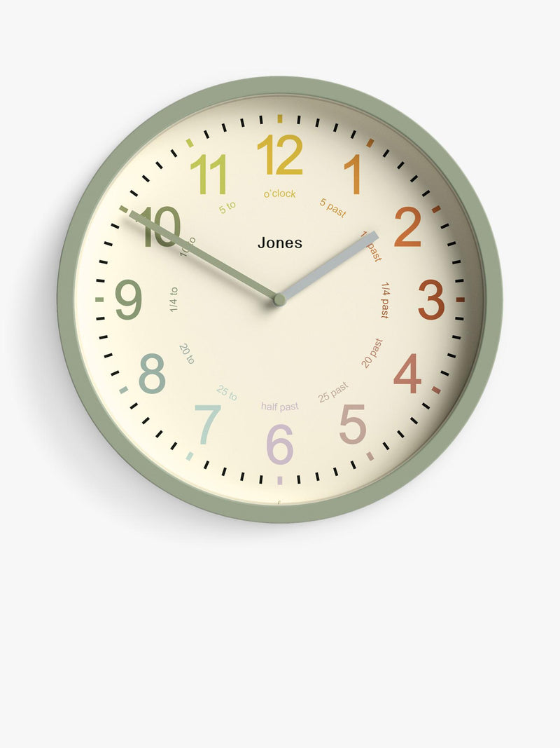 Jones Clocks Kids' Analogue Wall Clock 25cm, UK version