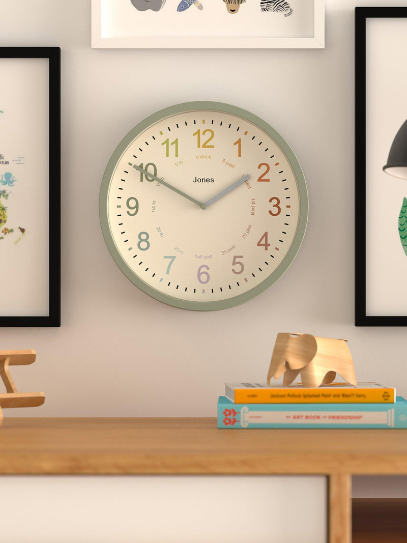 Jones Clocks Kids' Analogue Wall Clock 25cm, UK version