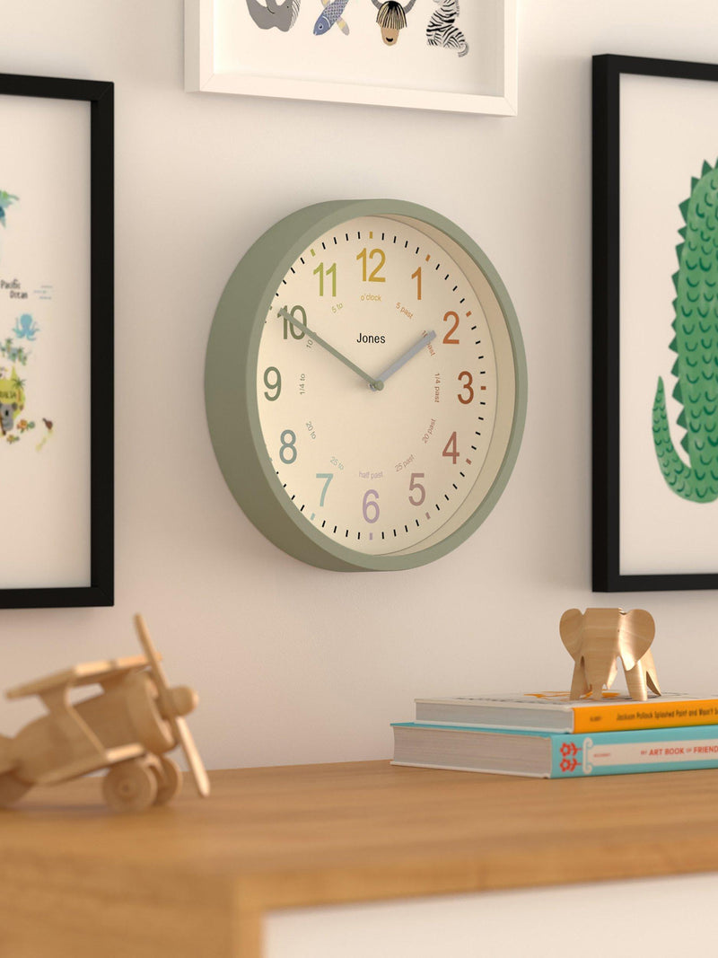 Jones Clocks Kids' Analogue Wall Clock 25cm, UK version