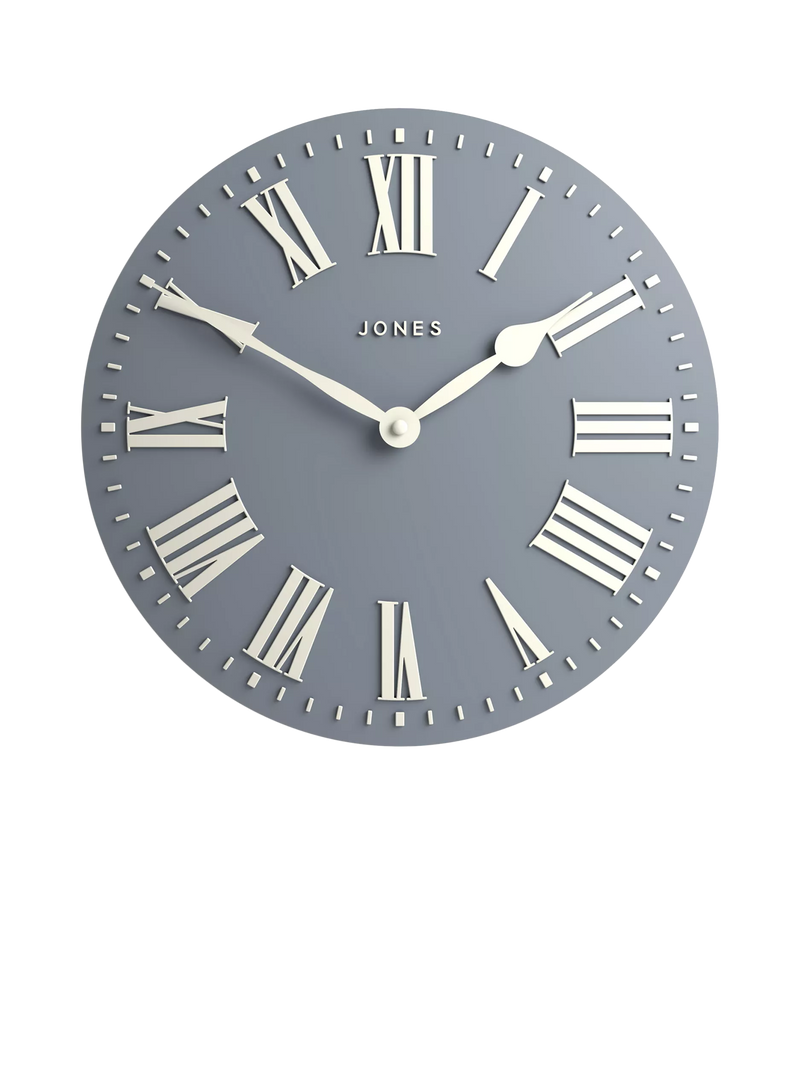 Jones Clocks Strand Roman numeral wall clock 30cm, imported from the UK