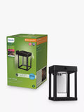 Philips Camill solar powered outdoor wall light black (British brand)