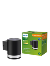 John Lewis Philips Fyce Solar Powered Outdoor Wall Spot Light, Black- Buy online at McGrocer