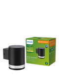Philips Fyce black solar outdoor wall spotlight - British product
