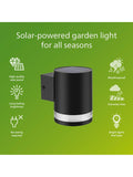 Philips Fyce black solar outdoor wall spotlight - British product