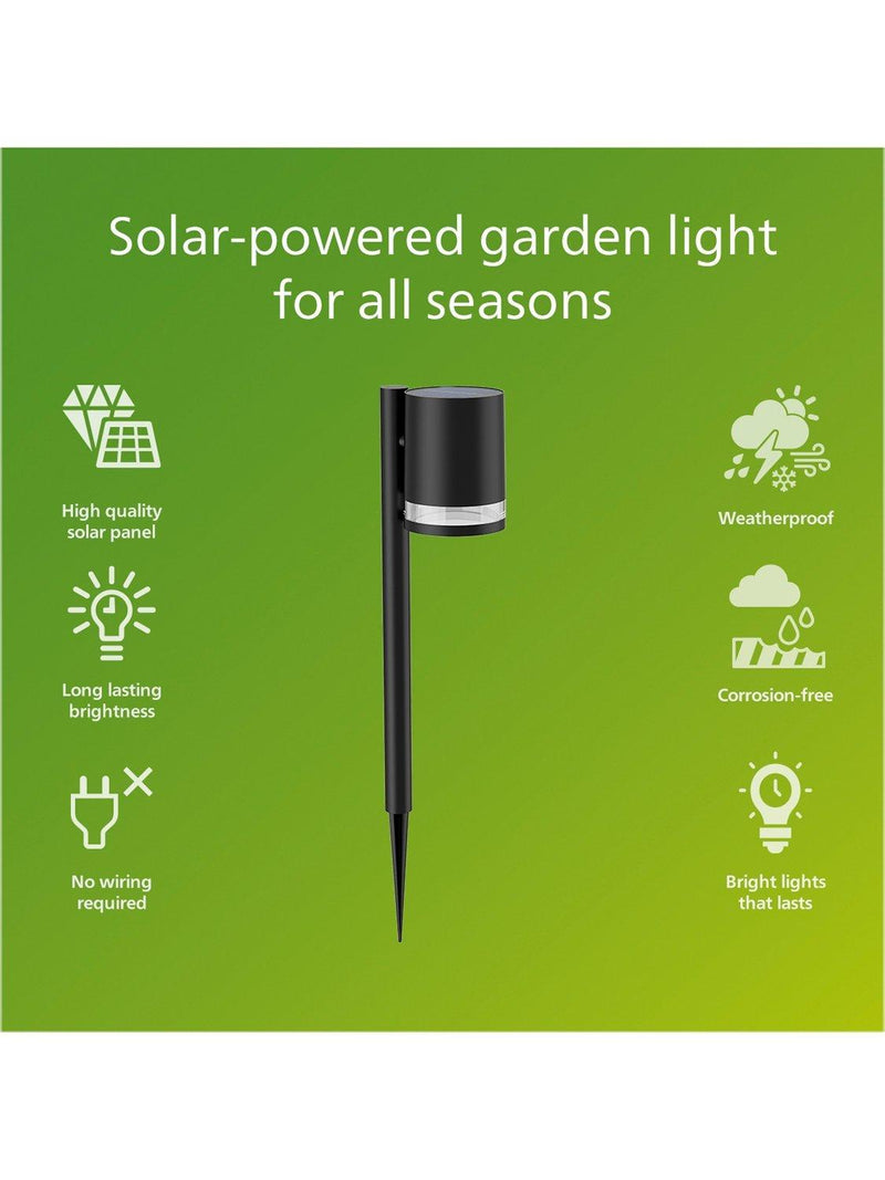 Philips Fyce solar garden spot light black, imported from the UK