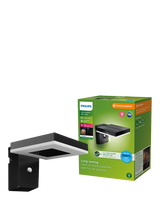 John Lewis Philips Zonal Solar Powered Outdoor Square Wall Light, Black- Buy online at McGrocer