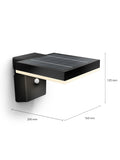 Philips Zonal solar wall light black 250 lumen, imported from the UK