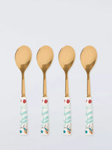 John Lewis John Lewis Ulla Floral Teaspoons - Set of 4, Gold- Buy online at McGrocer