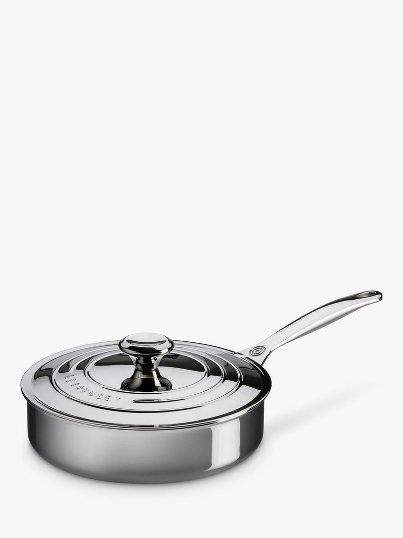 Le Creuset 3-ply stainless steel sauté pan with lid 24cm, UK version
