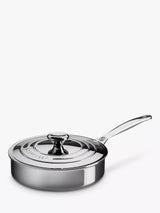 John Lewis Le Creuset 3-Ply Stainless Steel Sauté Pan with Lid 24cm Cookware- Buy online at McGrocer