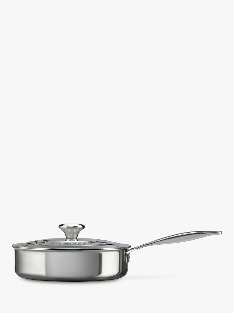 Le Creuset 3-ply stainless steel sauté pan with lid 24cm, UK version