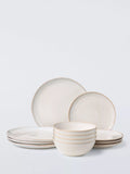 John Lewis Skye stoneware dinnerware set 12 piece off white (British brand)
