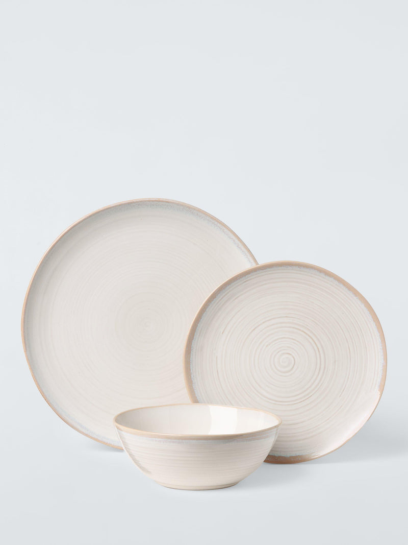 John Lewis Skye stoneware dinnerware set 12 piece off white (British brand)
