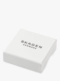 Skagen heart pendant necklace and stud earrings silver set, UK version