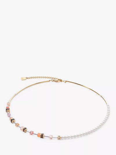 John Lewis COEUR DE LION Round and Cube Beads Necklace, Gold/Multi- Buy online at McGrocer