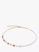 John Lewis COEUR DE LION Round and Cube Beads Necklace, Gold/Multi- Buy online at McGrocer