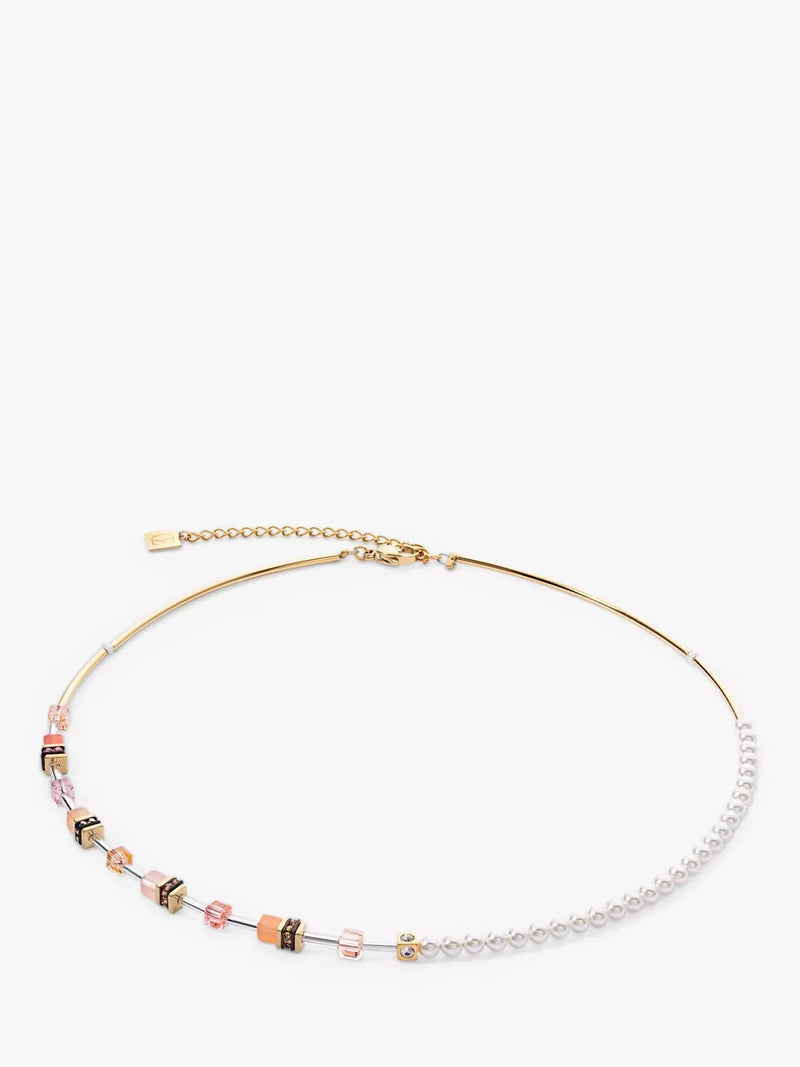 COEUR DE LION round and cube beads necklace 42cm, imported from the UK