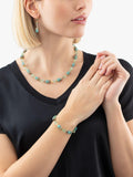COEUR DE LION GeoCUBE beaded necklace gold green 42cm (British brand)