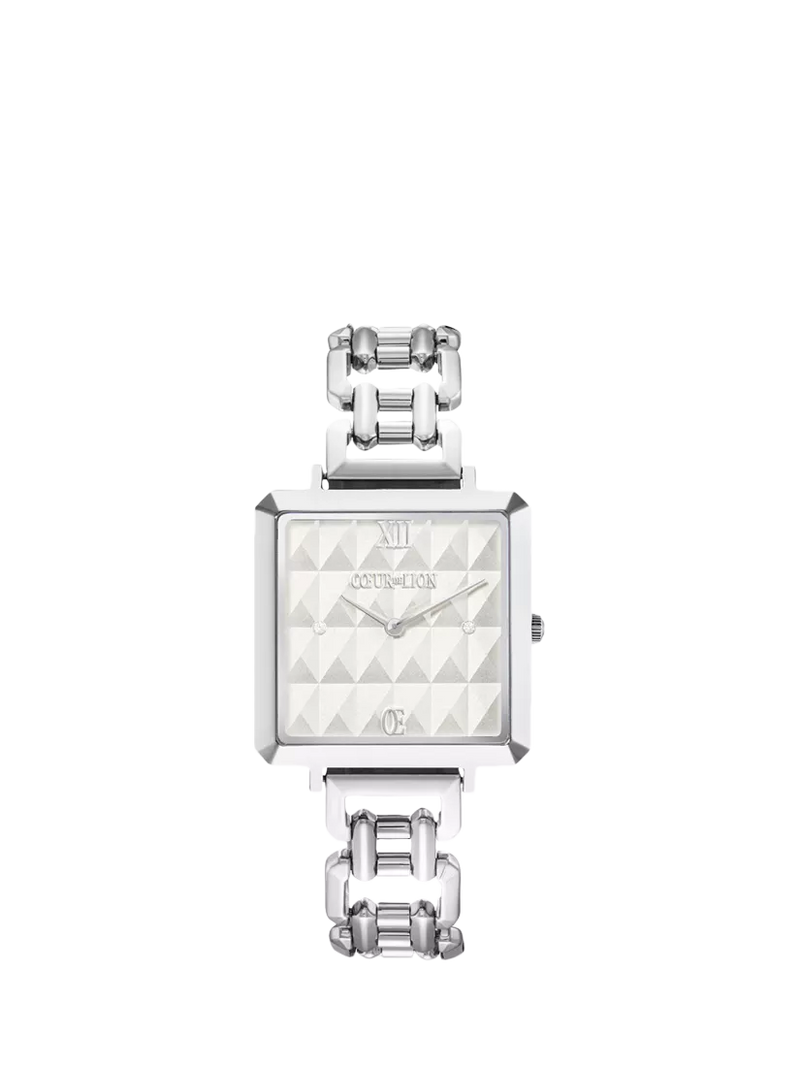COEUR DE LION women's square watch silver white, imported from the UK