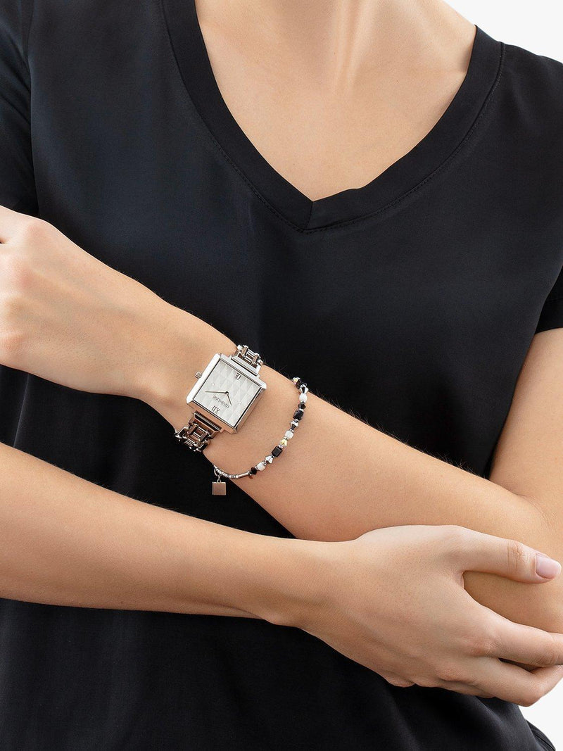 COEUR DE LION women's square watch silver white, imported from the UK