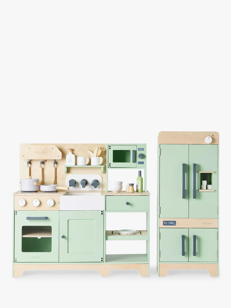 John Lewis deluxe wood toy kitchen with fridge freezer, UK version