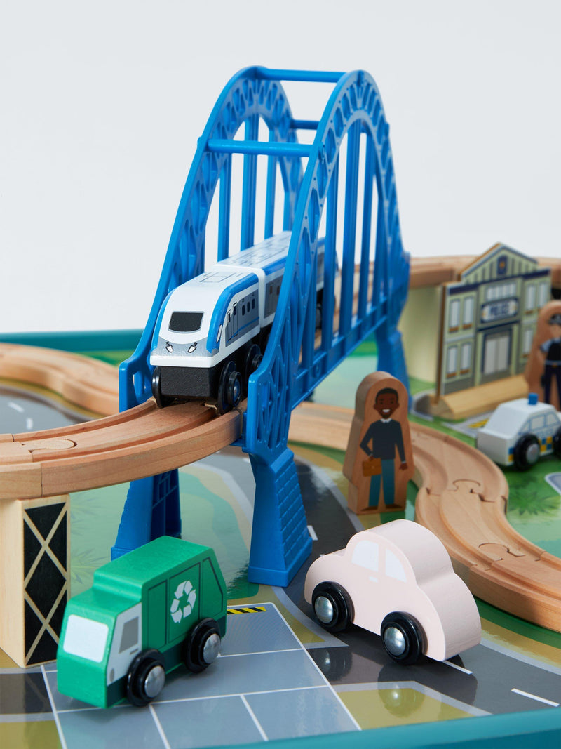 John Lewis wooden train table and track set FSC certified, UK version