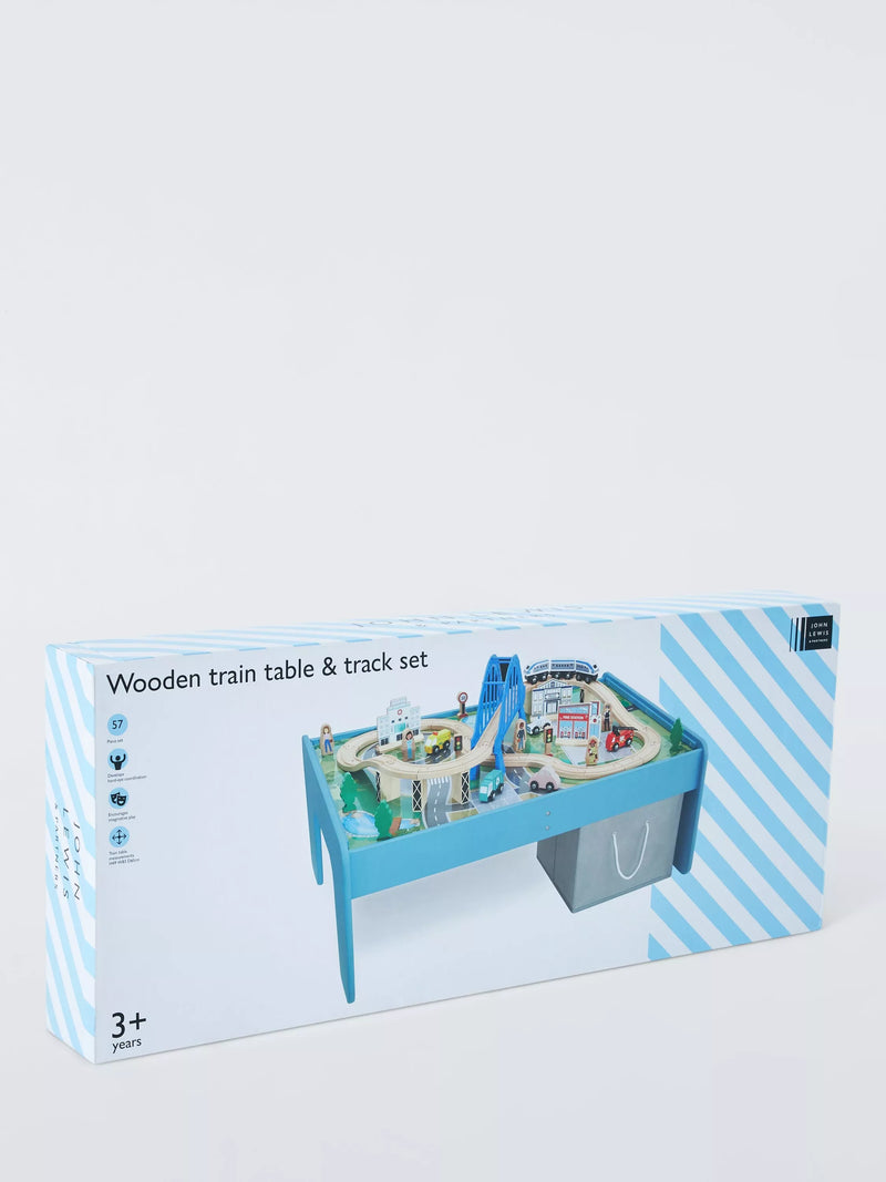 John Lewis wooden train table and track set FSC certified, UK version