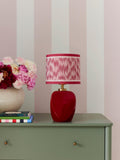 John Lewis faceted ceramic table lamp with ikat stripe shade, UK version