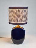 John Lewis X Collagerie blue ikat stripe ceramic table lamp (British brand)