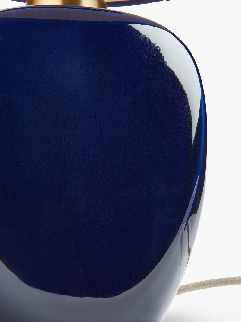 John Lewis X Collagerie blue ikat stripe ceramic table lamp (British brand)