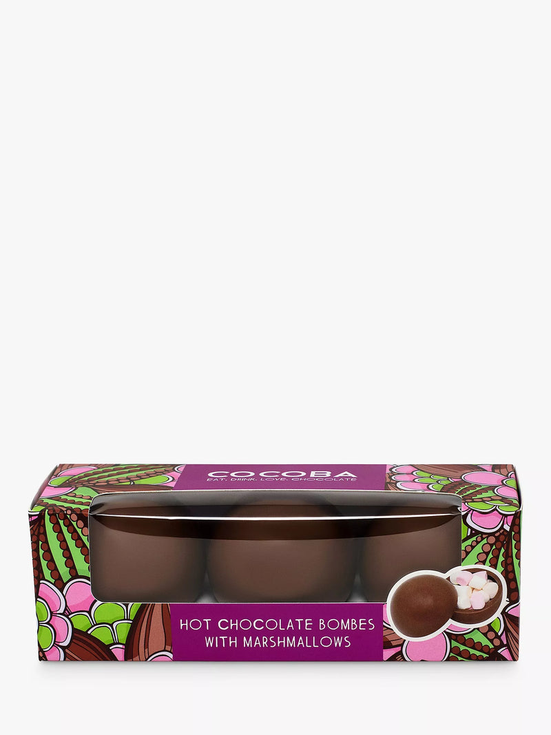 Cocoba hot chocolate bombes with Belgian milk and marshmallows, 3-pack, 150g - British product