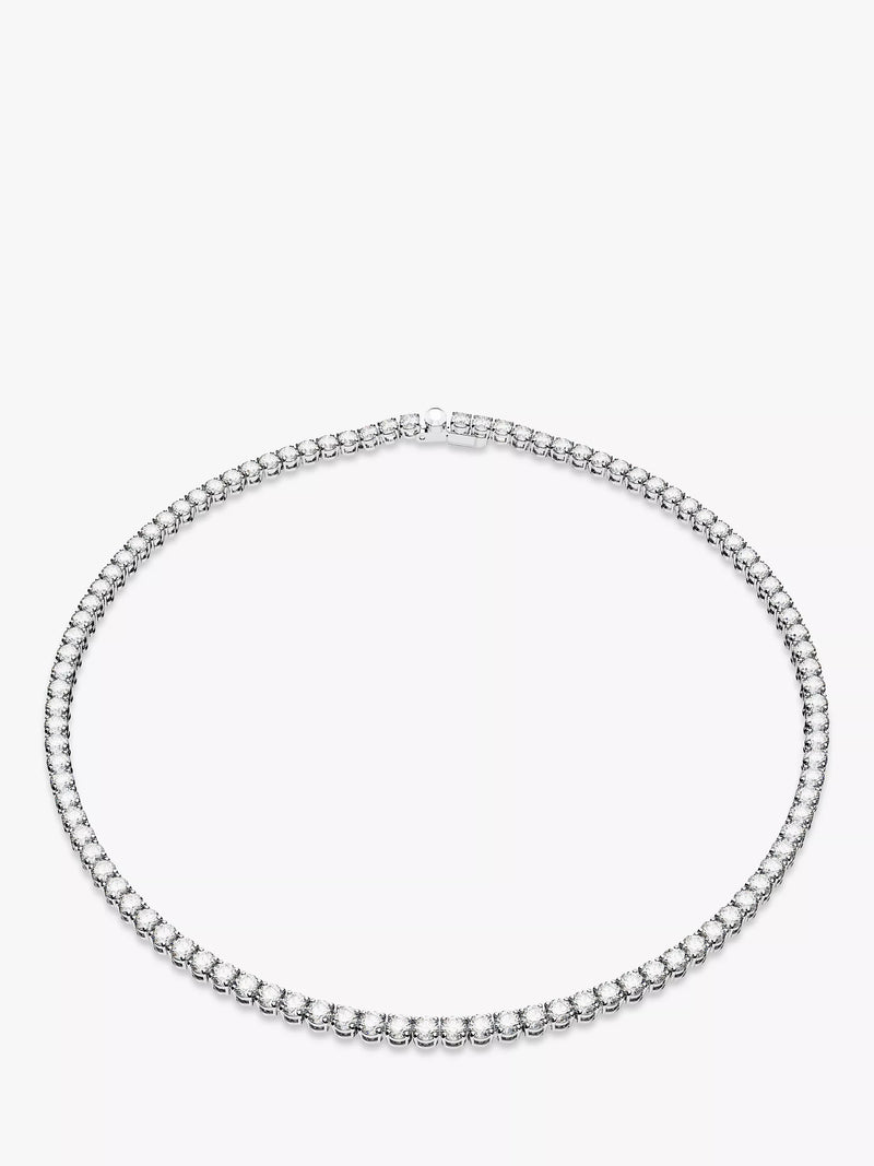 Swarovski silver tennis necklace with cubic zirconia 50cm - British product