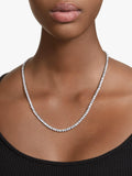 Swarovski silver tennis necklace with cubic zirconia 50cm - British product